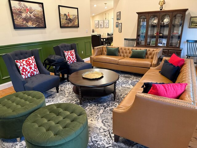 Great room with vaulted ceilings